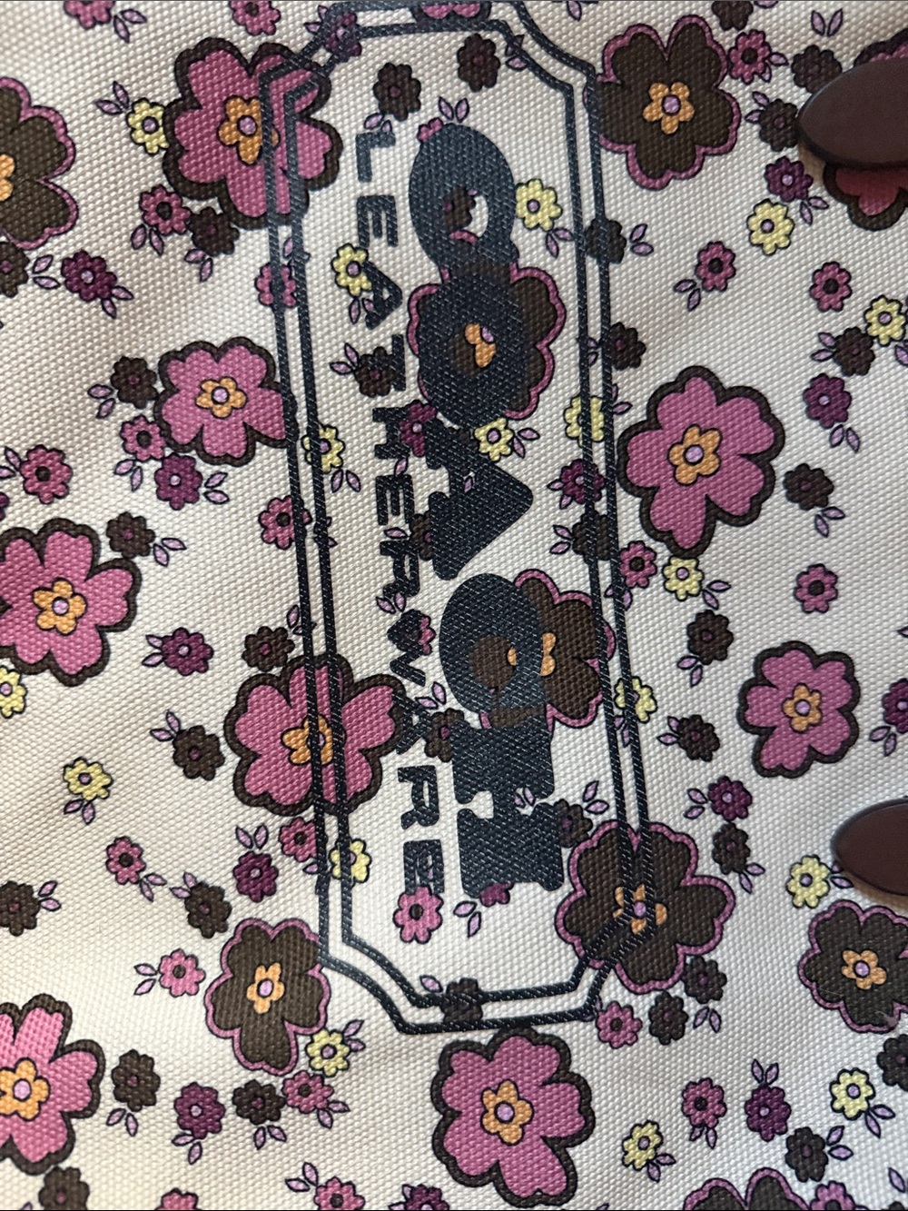 Coach Floral Canvas Tote in Cream, Pink and Brown - Picture 3 of 5
